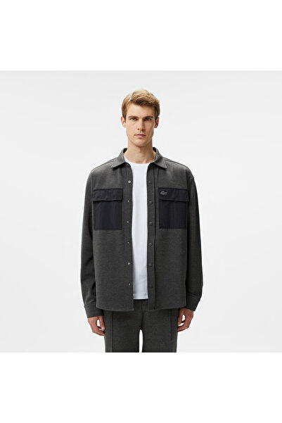 Lacoste Erkek Relaxed Fit Koyu Gri Gömlek