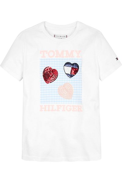 Tommy Hilfiger Logo Printed Sequin Detail T-Shirt