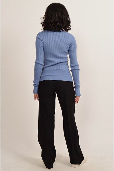 Figo Ribbed Rib Knit High Collar Sweater