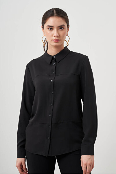 Mizalle Bsc Kesikli Siyah Gömlek