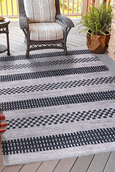Alpina Home Lavin Gri Yıkanabilir Dokuma Taban Salon Mutfak Balkon Çocuk Ve O...