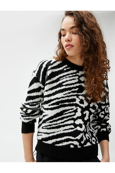 Koton Women's Leopard Patterned Sweater 3WAL90258HT