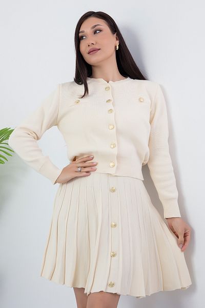 PULLIMM Mod01 Buttoned Double Knitwear Set