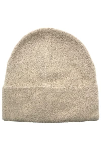AXE SPORTSWEAR Beige Basic Plush Beanie - Soft Texture, Fold Comfortable Winter Design