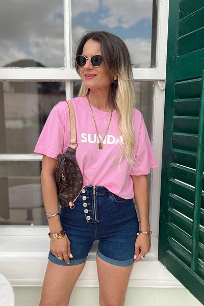 misigo Μπλουζάκι με στάμπα Pink Sunday