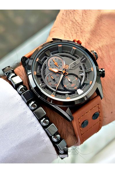 Naviforce Men's Wristwatch and Bracelet with Gift - Calendar