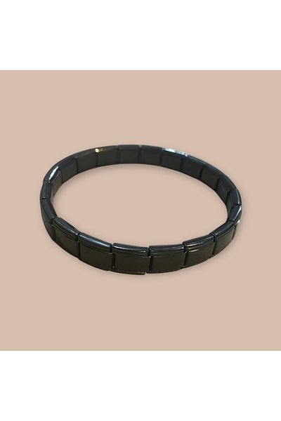 Tasarım Wi̇steria Jewelry Italian Charm Black Color Steel Bracelet 316L