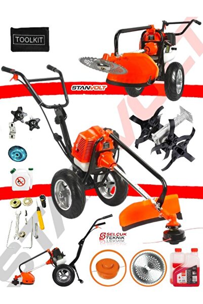 STANVOLT Bhd Tekerlekli Benzinli Tırpan Motoru Çim Biçme Çapa Hediyeli