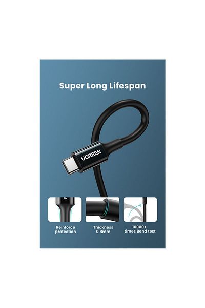 Ugreen USB 2.0 Type-C Male to Male Cable 5A 2m - White