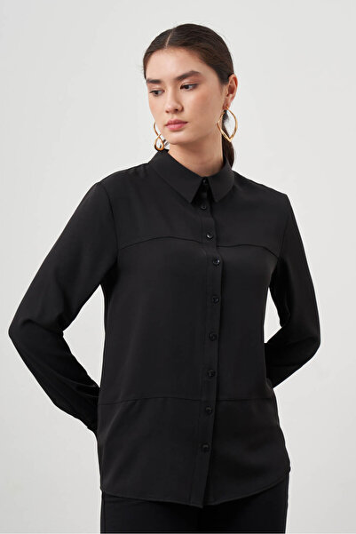 Mizalle Bsc Kesikli Siyah Gömlek