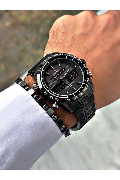 Naviforce Men's Wristwatch and Bracelet Gift