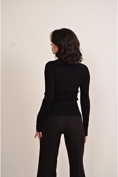 Figo Pulover cu guler înalt din tricot cu nervuri