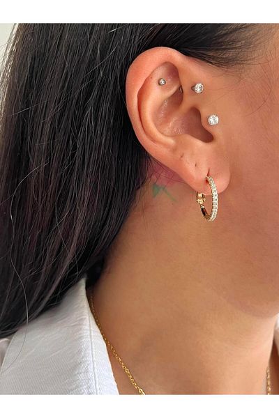 Modadiro Xp Basic Soft Gold Hoop Earrings