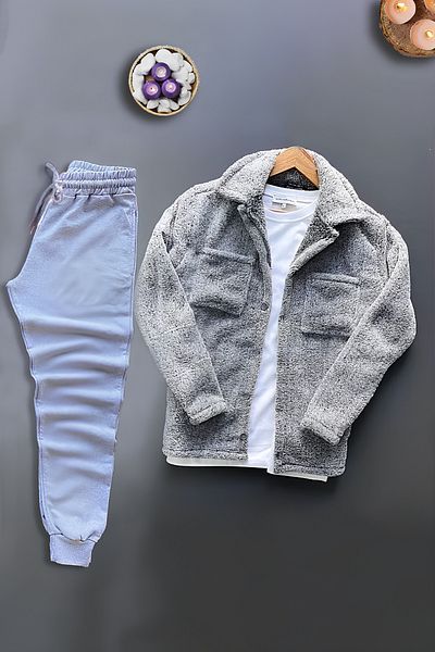 Revasser Unisex γυναικεία/ανδρική φόρμα 2 τεμαχίων ίσια αθλητική φόρμα και βελούδινη προσαρμοσμένη σειρά με κουμπιά