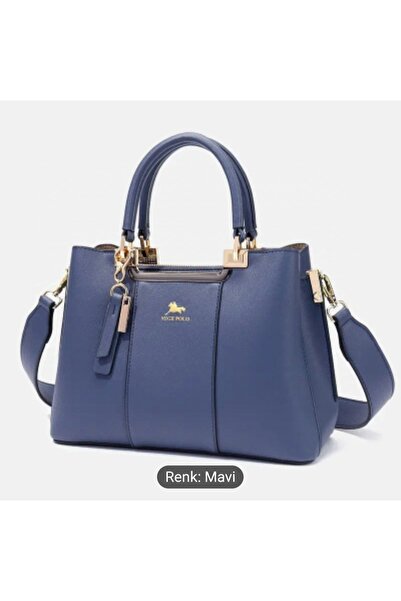 SU14 Lüks Tote  Fransız Stili Elegant Kraliyet Mavisi    EL & Omuz  Çantası