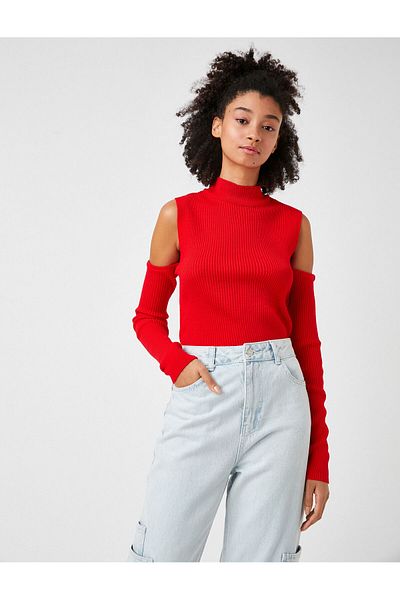 Koton Women's Window Detailed Sweater 3wal90098ht