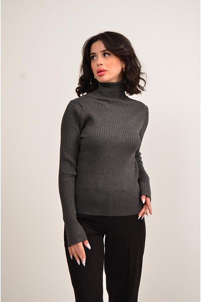 Figo Pulover cu guler înalt din tricot cu nervuri