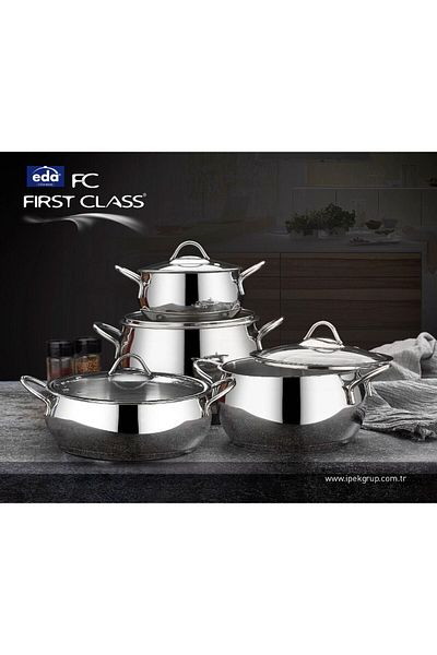 Eda First Class 8 Piece Steel Pot Set