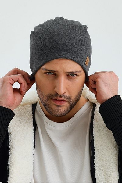 Butikgiz Men's Smoked Thermal - 100% Cotton Soft 2 Style Beret Premium Cuts Series