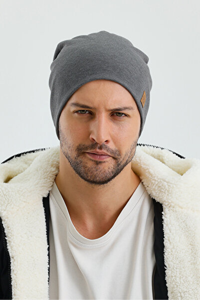 Butikgiz Erkek Gri Termal %100 Pamuklu Soft 2 Stil 1 Arada Bere Premium Cuts Serisi