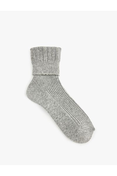 Koton Thick Sock Socks with Fold Detail