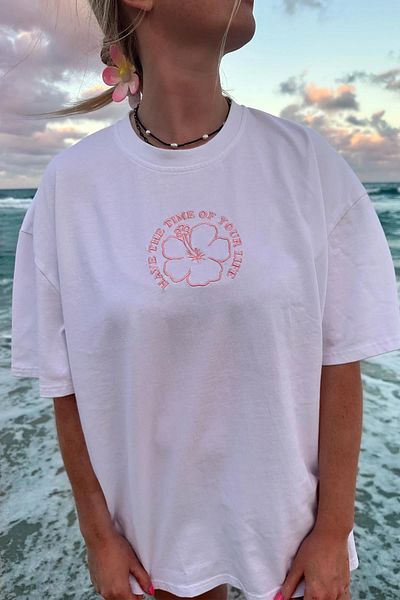 misigo TRICOU BRODAT FLORE ALB