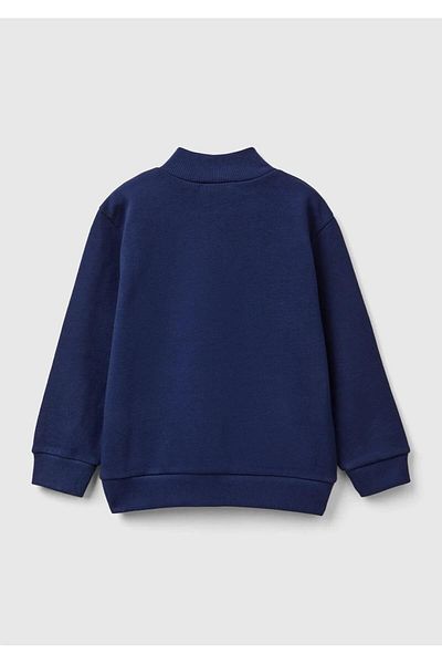 United Colors of Benetton Момче, тъмносиньо лого с щампа с джоб и цип, яка и стойка