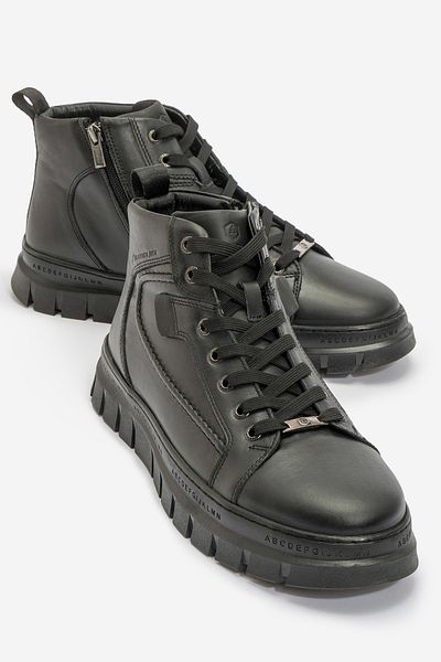 Hammer Jack Ανδρικές μπότες με χοντρή σόλα Comfort Casual από γνήσιο δέρμα HJ 24865M ΜΑΥΡΟ