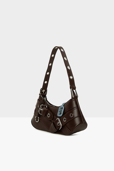 Bagmori Brown Women's Baguette Bag with Belt Accessories and Strap Detail m 000008449