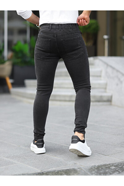 comstar Erkek Esnek Basic Yüksek Bel Füme Dar Kot Pantolon