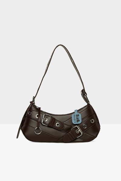 Bagmori Brown Women's Baguette Bag with Belt Accessories and Strap Detail m 000008449
