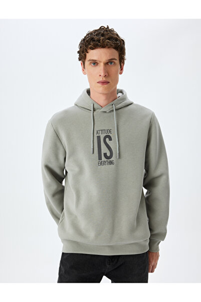 Koton Φούτερ με κουκούλα με κεντημένο σλόγκαν από βαμβακερό μείγμα