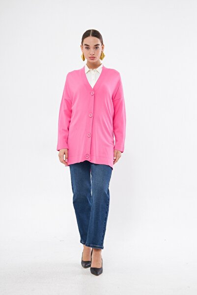 Mizalle Düğmeli Fıstık Yeşili Triko Hırka