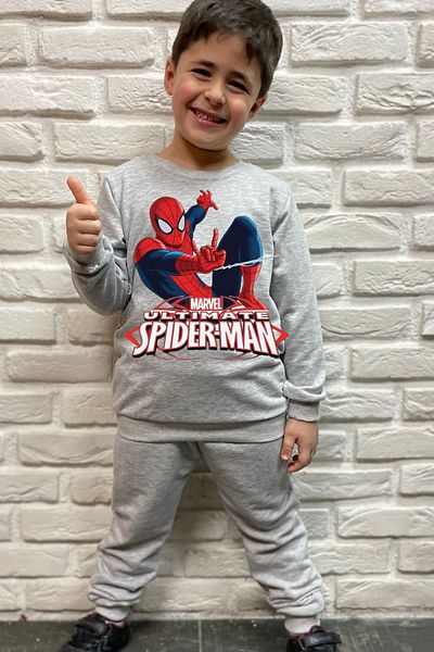 endudu Spiderman Printed Cartoon Character Children's 2-Piece Set Kindergarten-Nursery Set 100% Cotton Set