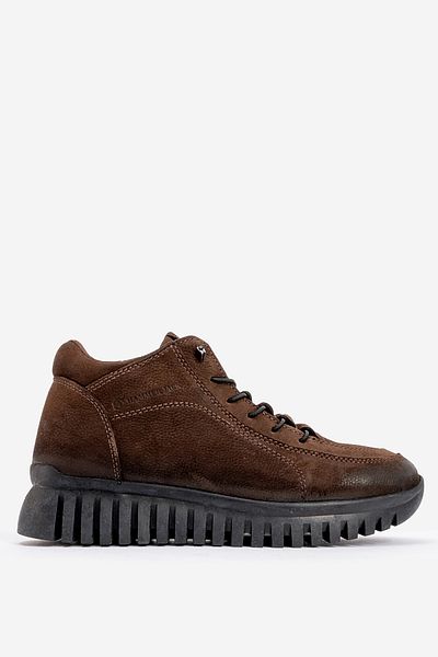 Hammer Jack Comfort γυναικείες μπότες casual - μισό φερμουάρ στον αστράγαλο, γνήσιο δέρμα HJ 18810Z NUBUCK BROWN