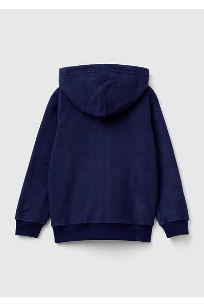 United Colors of Benetton Момче, тъмносин суичър с етикет и детайли
