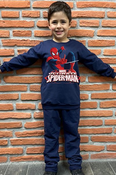 endudu Spiderman Printed Cartoon Character Children's 2-Piece Set Kindergarten-Nursery Set 100% Cotton Set