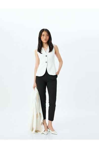 Koton Zigarettenhose mit hoher Taille und Taschen
