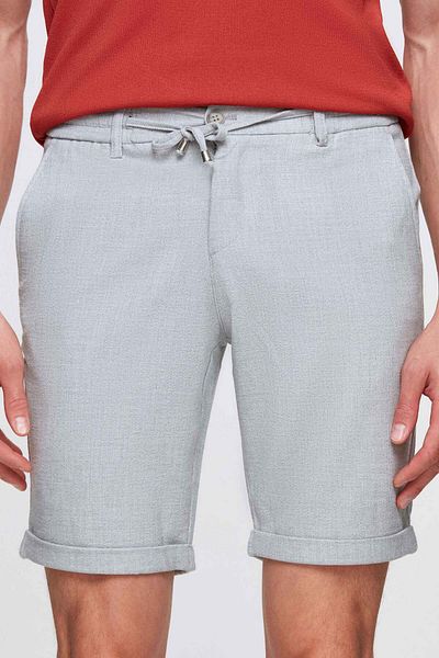 D'S Damat Μπεζ βισκόζη διπλό σορτς Jogger - Ελαστική μέση και λεπτομέρεια με δαντέλα