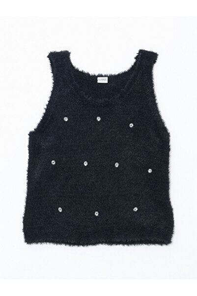 LC Waikiki LCW Kids Bisiklet Yaka Kız Çocuk Triko Süveter (W4)
