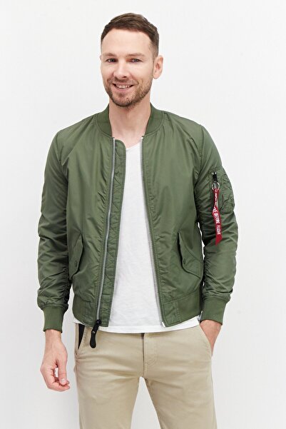 Alpha Industries Men Solid Bomber Jacket, Olive