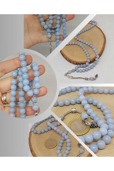 Yasamtohumu Angelite Stone 99 Ροζάριο 8mm (3927)