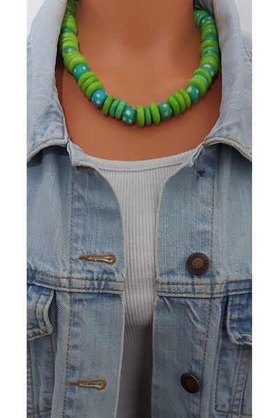 Virgo Green Color Ceramic Necklace