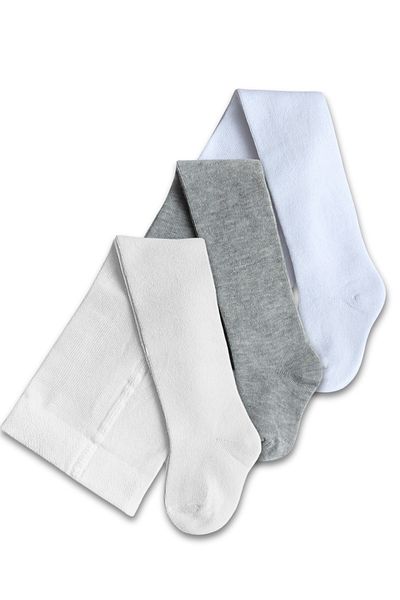 GizaKids Girls Boys Unisex Baby Kids Cotton White Cream Gray Pantyhose Set of 3