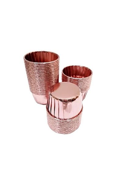 Ambalaj Evi Rosegold Muffin Cup - 25 Metallic Cupcake and Soufflé Baking Capsules
