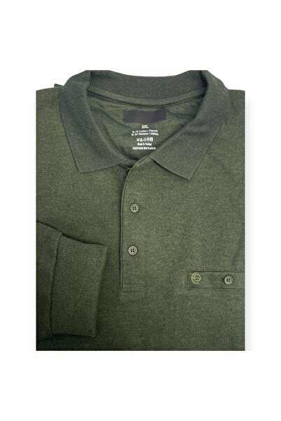 Ercan Men's Large Size Polo Neck Thessaloniki Knitted Sweater 2142