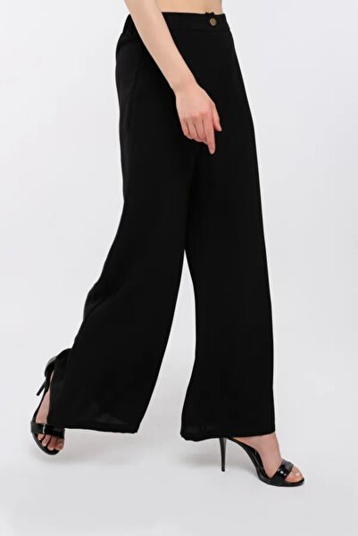 Modabenna Crep Kumaş Beli Lastikli Rahat Kesim Kadın Pantolon