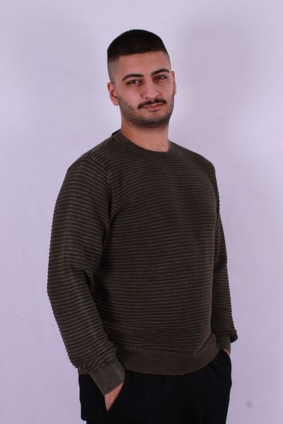 Loft Ανδρικό πουλόβερ σκούρο χακί LF 2036897