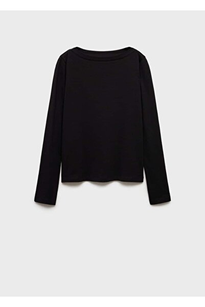 MANGO Woman Μακρυμάνικο μπλουζάκι με λαιμόκοψη