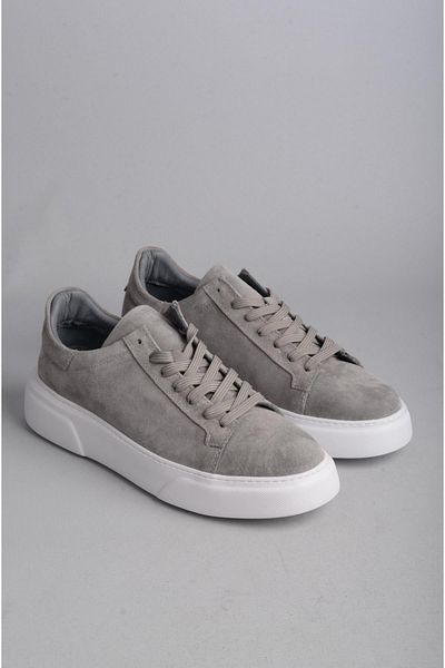 SEÇ KUNDURA Genuine Leather Men's Sneakers - Select 2501, Gray Suede